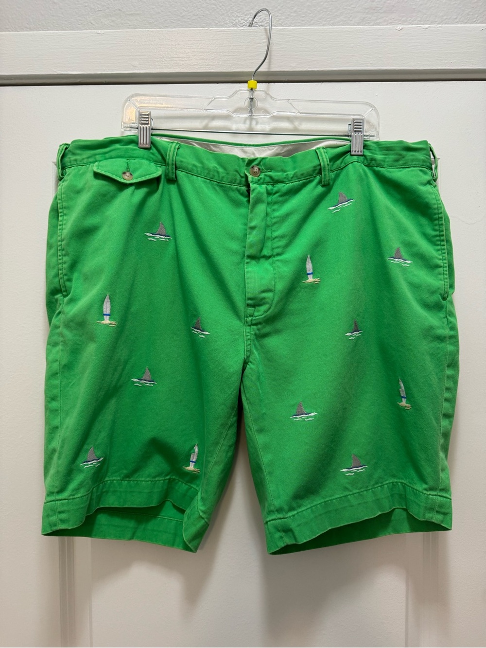 Polo Ralph Lauren Classic Fit Bedford Embroidered Shorts Green Shark Fin Boat